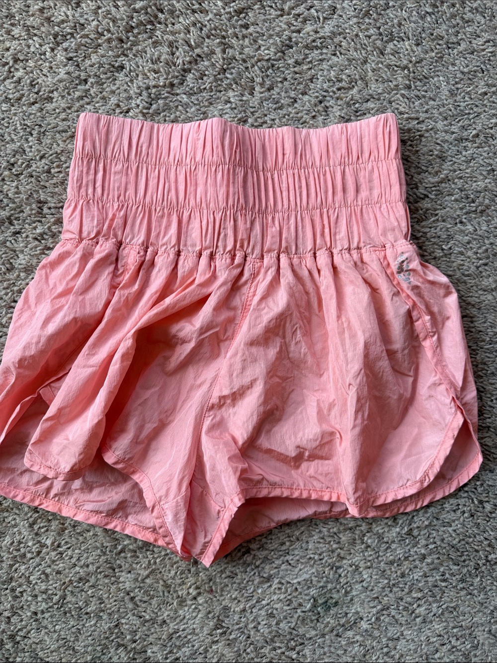 FP Movement Free People The Way Home Shorts Coral Smocked Running Women's S